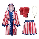 Regenboog Rocky Balboa Kostüm Herren und Damen, Boxkostüm mit...