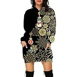 MJGkhiy Weihnachtspullover Damen Led Lose Sweater Langer Pullover...