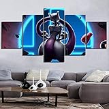 Adoff Leinwand Gemälde Gedruckte Wandkunst Poster Mewtwo Pocket...