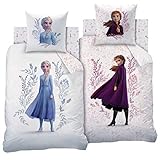 Disney Frozen 2 Anna ELSA Mädchen Wende Bettwäsche Set Flowers