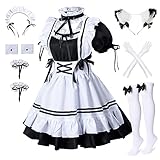 BIGLUFU Anime French Maid Halloween Französisch Anime Maid Kostüm,...