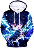 OLIPHEE Jungen Hoodie 3D-Druck Japanischer Anime Motiv Pullover...
