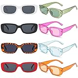 Eyegla 8 Stück Rechteckige Vintage Sonnenbrille Party,Lustige Farbe...