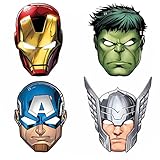 Procos 87976 - Papier-Masken Mighty Avengers, 6 Stück, Größe 22 x...