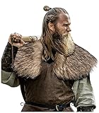 keland Viking Kunstfell Kragen für Männer Schal Capelet Wrap Kostüm...
