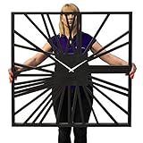 FLEXISTYLE Groß EKO wanduhr quadratisch XXL ohne tickgeräusche LOFT...