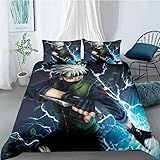 ARTGHJL Naruto Bettwäsche Sets Kinder Bettbezug 135 x 200 cm...