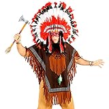 Widmann 00075 - Kostüm Indianer, Poncho, Wilder Westen, Motto-Party,...