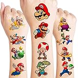 8 Blätter Super Mario Temporäre Tattoo Kinder, Wasserdichte...