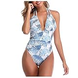 Lazzboy Badeanzüge Damen Anzug High Print Bikini Badeanzug Strand...