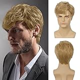 Blonde Perücke für Herren lockig Cosplay-Perücke synthetische...