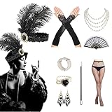 DASIAUTOEM 1920s Kostüm Accessoires, Gatsby Accessoires 9 Stück...