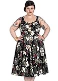 Hell Bunny Damen 50er Jahre Kleid Tahiti (Black, Large)