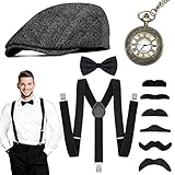 WEARXI 20er Jahre Herren Accessoires, Mafia Karneval Kostüm Herren,...