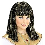 Widmann 74960 - Kinderperücke Cleopatra, schwarz, mit goldenem...
