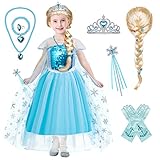 Tacobear Elsa Kostüm Mädchen Elsa Kleid Mädchen Eiskönigin Kleid...