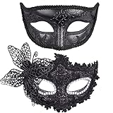 SIQUK 2 Stück Venezianische Maske Spitze Augenmaske Maskerade für...