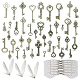 Sweieoni Vintage Schlüssel Deko Antiken Anhänger Set 40 Stück Deko...