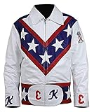 EU Fashions Evel Knievel Daredevil Motorradjacke weiß Kunstleder Hose...