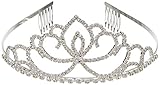 Katara 1637 - Silbernes Strass Diadem Haarspange - Hochzeit,...