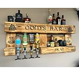 Wikinger Wandbar - Holz rustikal mit Getränkspender & Flaschenhalter...