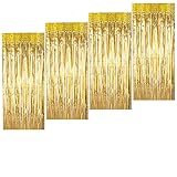 Lametta Vorhänge Gold Glitzer,Metallische Glitzervorhang Fringe...