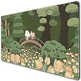 Anime Forest Schreibtischmatte, süßes grünes Mauspad, Kawaii...