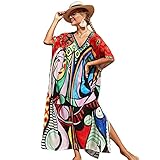 XIVISTO Damen Strandkleid Kaftan Lange Strandponcho Sommer Boho...