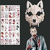 ZELAITE Tier Skelett Maske Halloween, Werwolf Cosplay Maske, Scary...