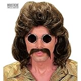 Widmann - Perücke mit Bart, 70er Jahre, Disco, Karneval, Mottoparty,...