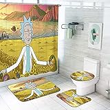 Fgolphd Duschvorhang Rick Morty 180x200 180x180 Cartoon Rick Morty...