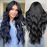 Lange schwarze Perücken für Frauen, natürliche Körperwelle,...