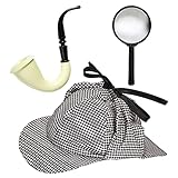 Widmann - Verkleidungsset Detektiv, Mütze, Pfeife, Lupe, Karneval,...