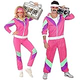 Widmann - Kostüm Trainingsanzug, rosa, 80er Jahre Outfit,...