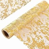REFORUNG Tischläufer Gold Tischband mit Beschicht 28CM×15M Tisch...