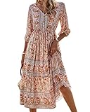 Onsoyours Maxikleider Damen Blumen Kleider Boho Sommerkleid Lang...