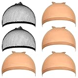 Clyhon 6 Stück Haarnetz Nylon Wig Cap Perücke Kappen,Perückenkappe...