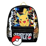 Schul-Rucksack | 40 x 32 x 15 cm | Pokemon | Pikachu | schwarz |...