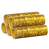 PartyMarty Gold Metallic Luftschlangen im 5er Sparpack - 5 Rollen mit...