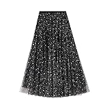Geagodelia Tüllrock Damen Mädchen Elegante Weiche Lange Sommerrock...