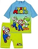 SUPER MARIO Swimsuit Jungen UV50 Sun Safe Zwei Stück Top & Shorts...