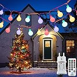 [120 LED] Lichterkette Kugel, 12M 8 Modi und Merk...