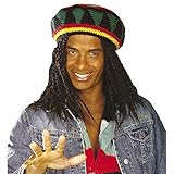 Widmann 8446R - Reggea Häkelmütze, Rasta, Hut, Kopfschmuck,...