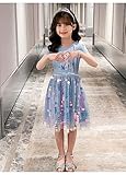 Ravent ELSA Kleider Glanz Sommer-Kleid Kurzarm Frozen Eiskönigin...
