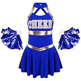 iiniim Mädchen Cheer Leader Kostüm Schulmädchen Uniform Kleid mit...