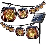 Solar Lichterkette Lampions für Außen, Beleuchtung mit flamme Led...
