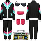 80er Jahre Kostüm Trainingsanzug Pop Art für Retro Stil Bad...