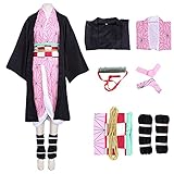 Alaiyaky Nezuko Cosplay Kostüm für Kinder Demon Slayer Nezuko Kimono...