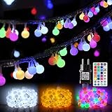 B-right Lichterkette strombetrieben RGB 100 LED Globen Lichterkette...