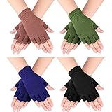 Bememo fingerlose Strickhandschuhe für Jungen und Mädchen,...